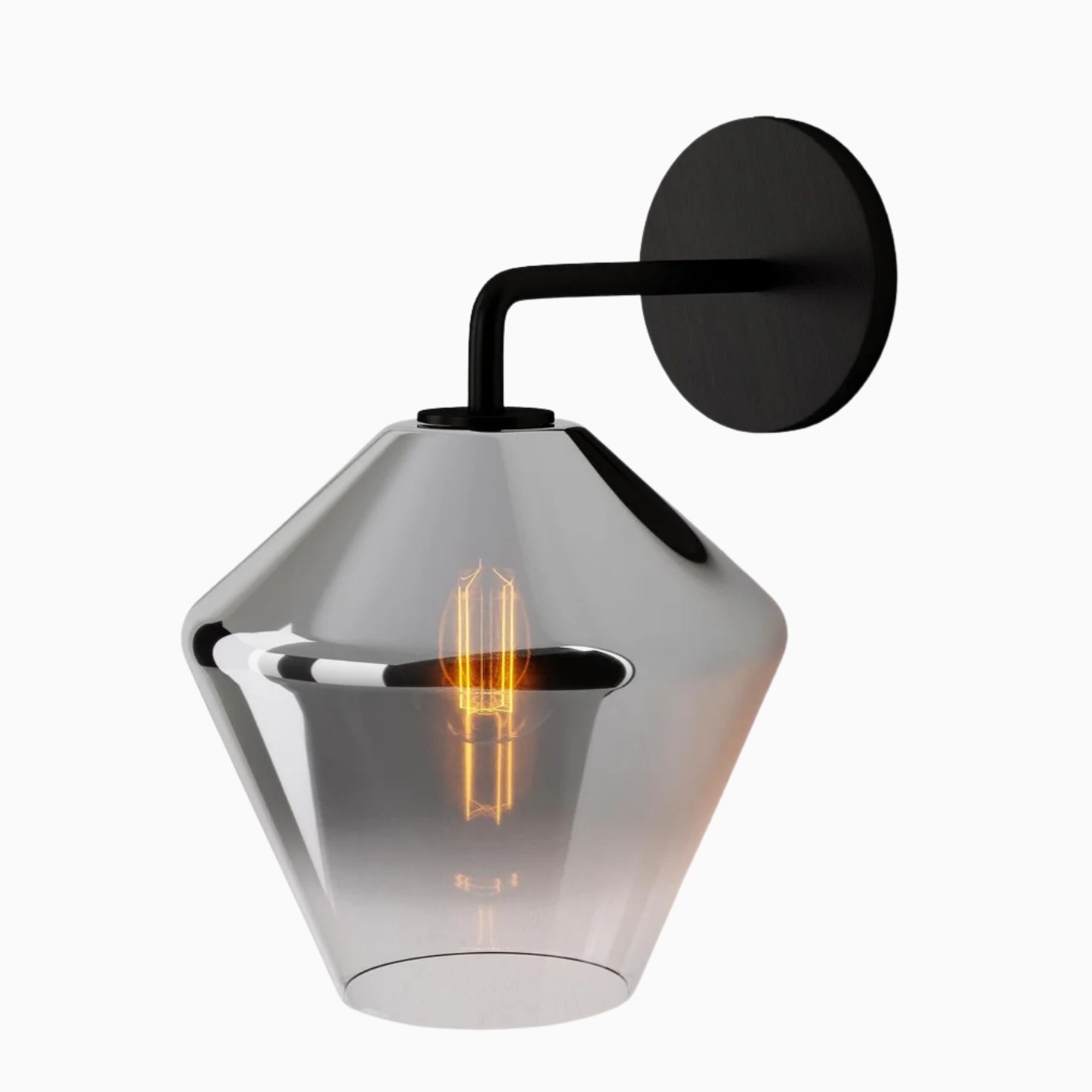 Merin Geometric Glass Wall Sconce - Minimalist Fixture for Bedroom K1402