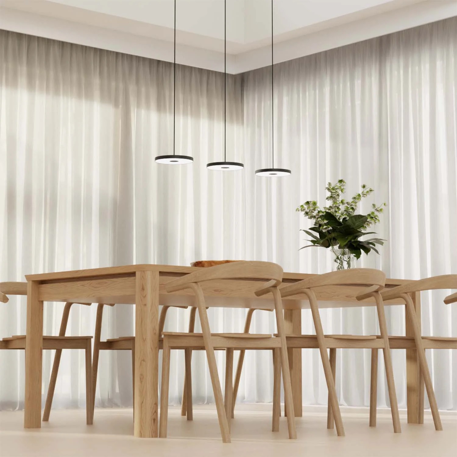 Modern Round Disc Flat Pendant Light - Multi-Light Pendant With LED Light K1555