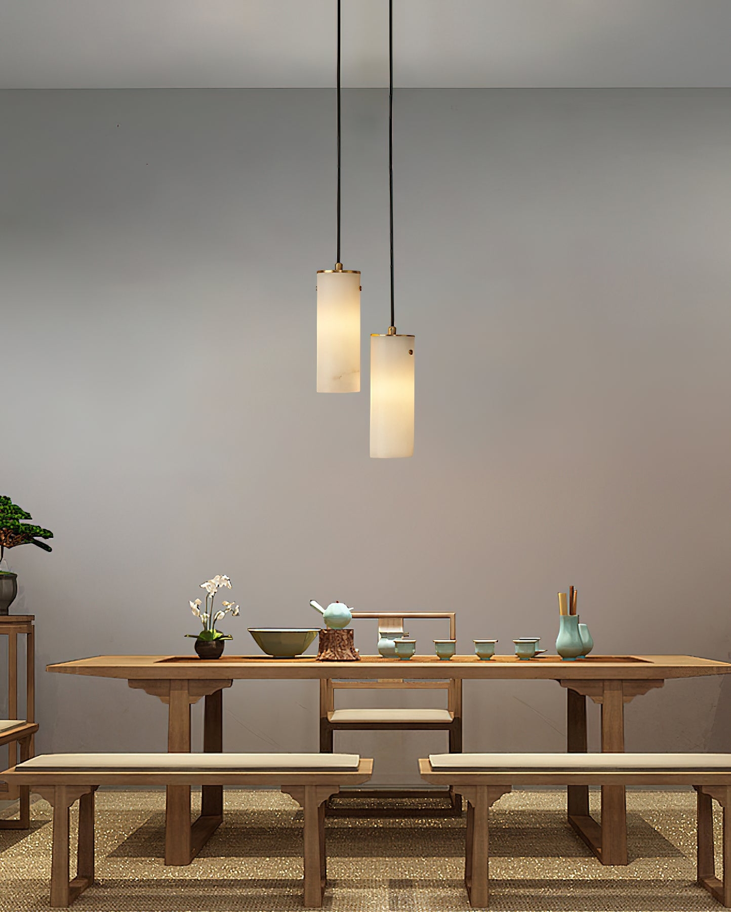 Nula Vertical Alabaster Pendant Light D426