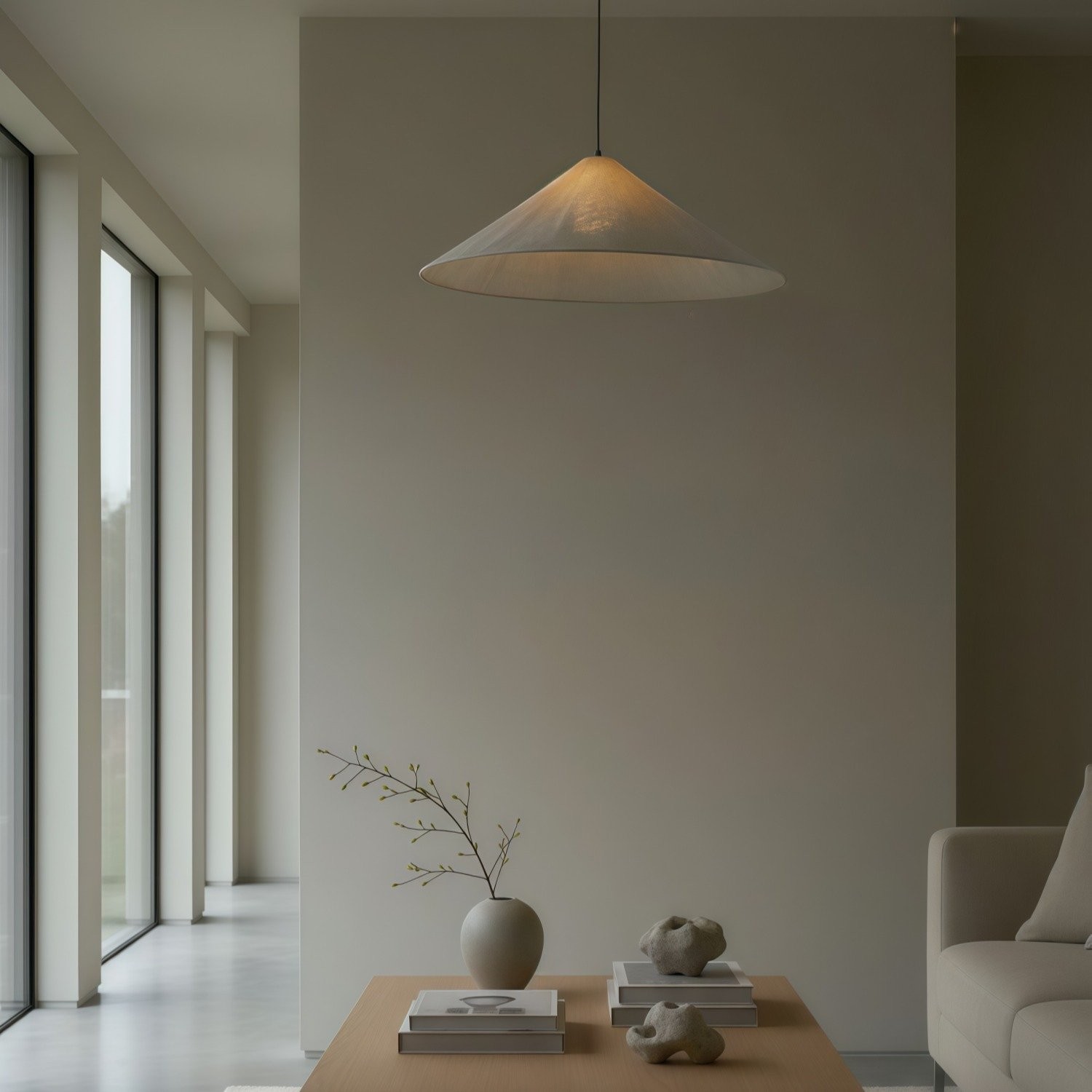 Zalen Soft Pleated Fabric Pendant Lamp - Modern Classic Bedroom Lighting K1681