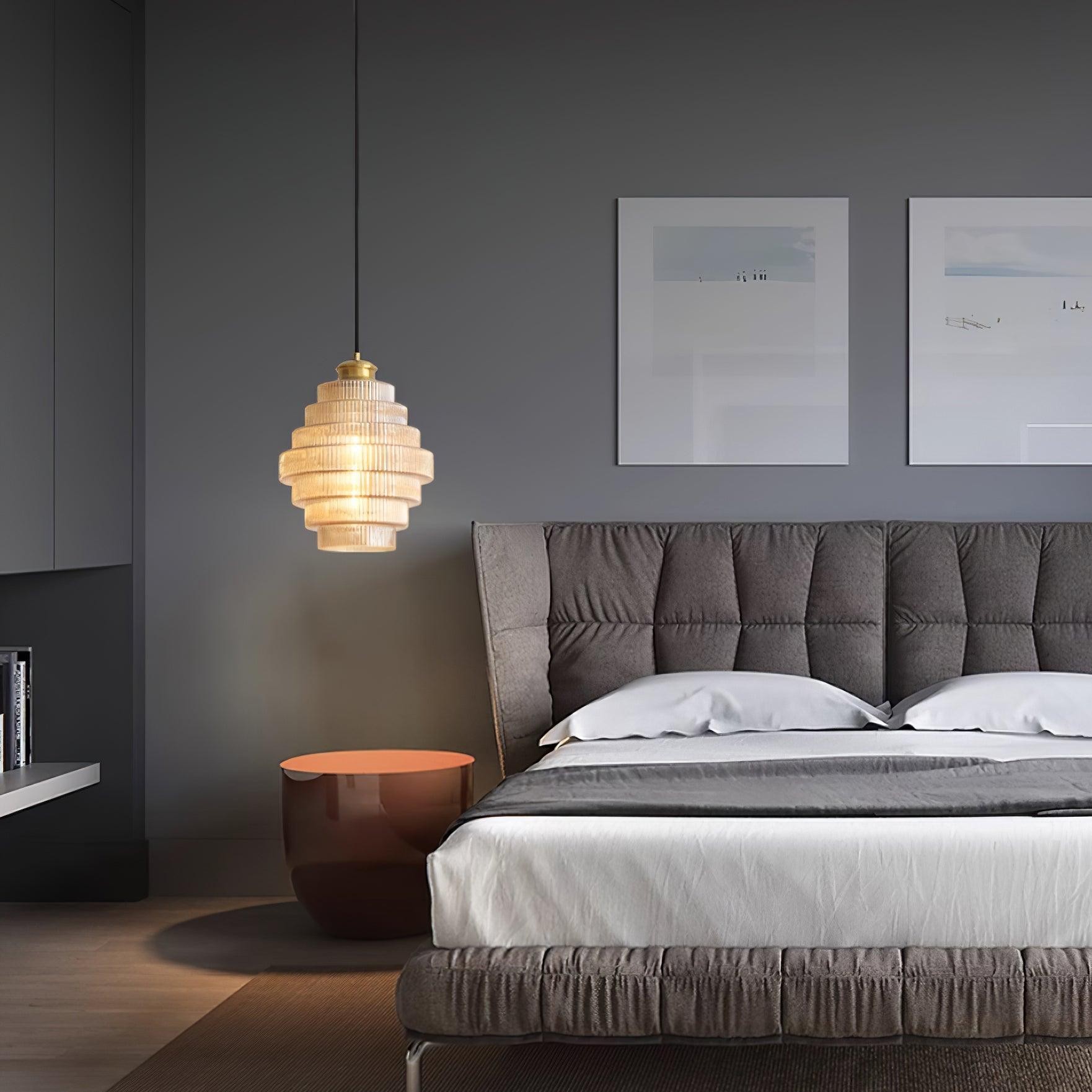 Bottis Minimalist Glass Pendant Lamp - Stylish Layered Hanging Light for Dining Table K469