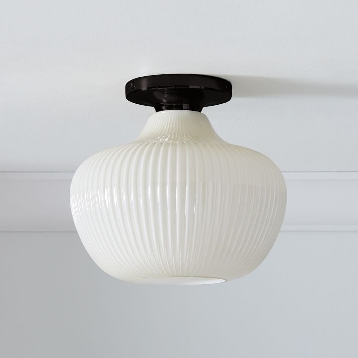 Rivrona Glass Flush Mount Ceiling Light - Modern Champagne Globe Design K1341