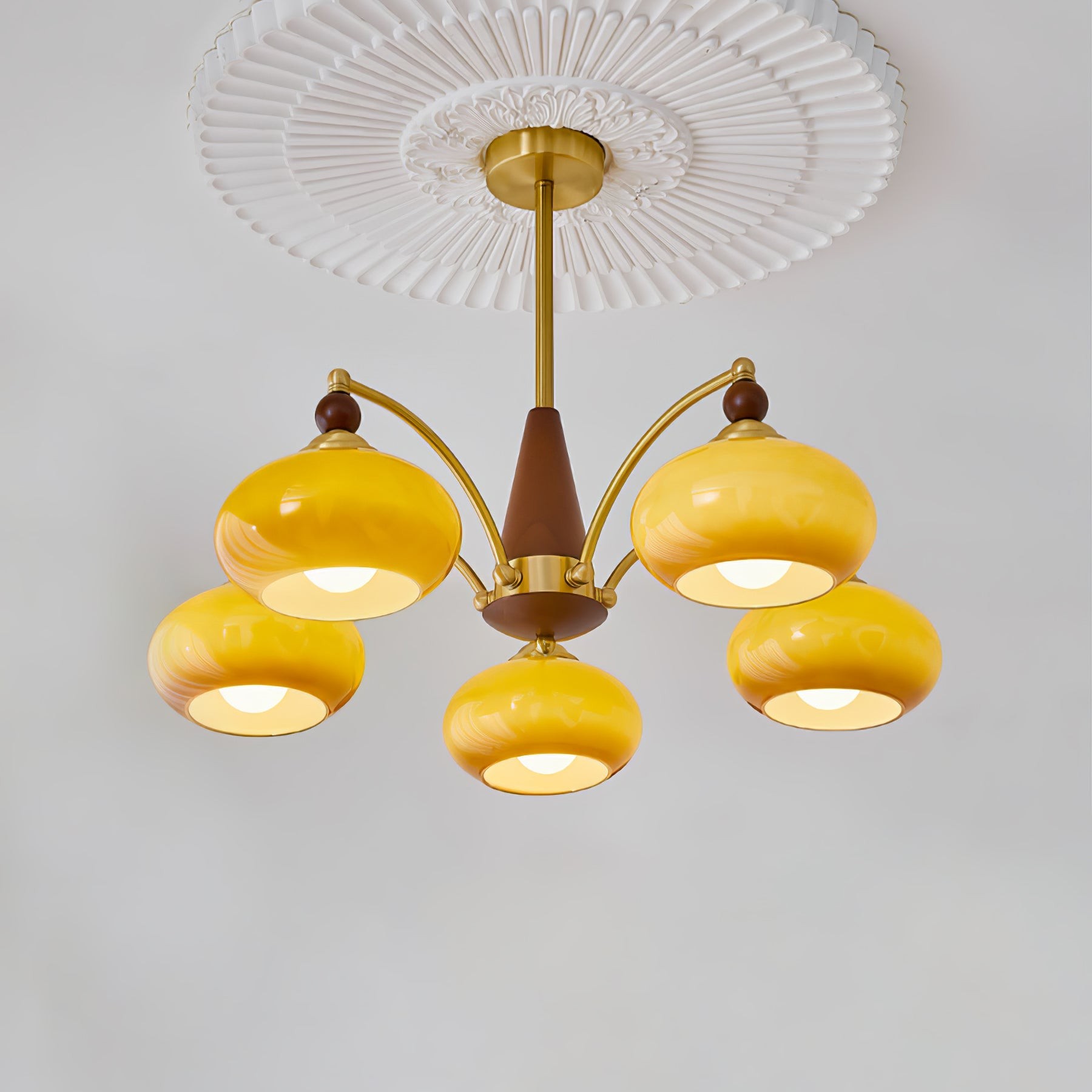 Vintage Multihead Persimmon Chandelier K623