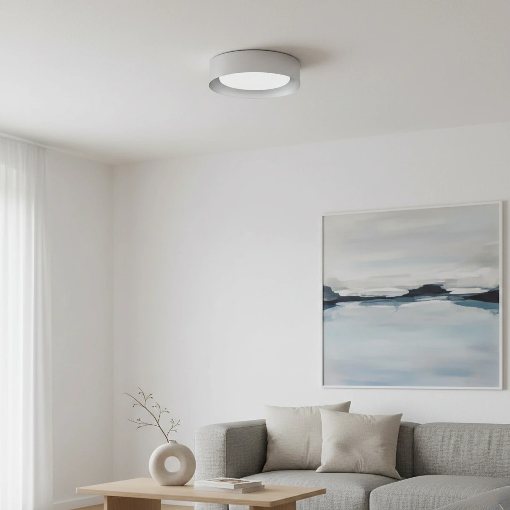 Velcora Contemporary Metal Flush Mount Ceiling Light - Elegant Drum Ceiling Fixture for Bedroom K2285