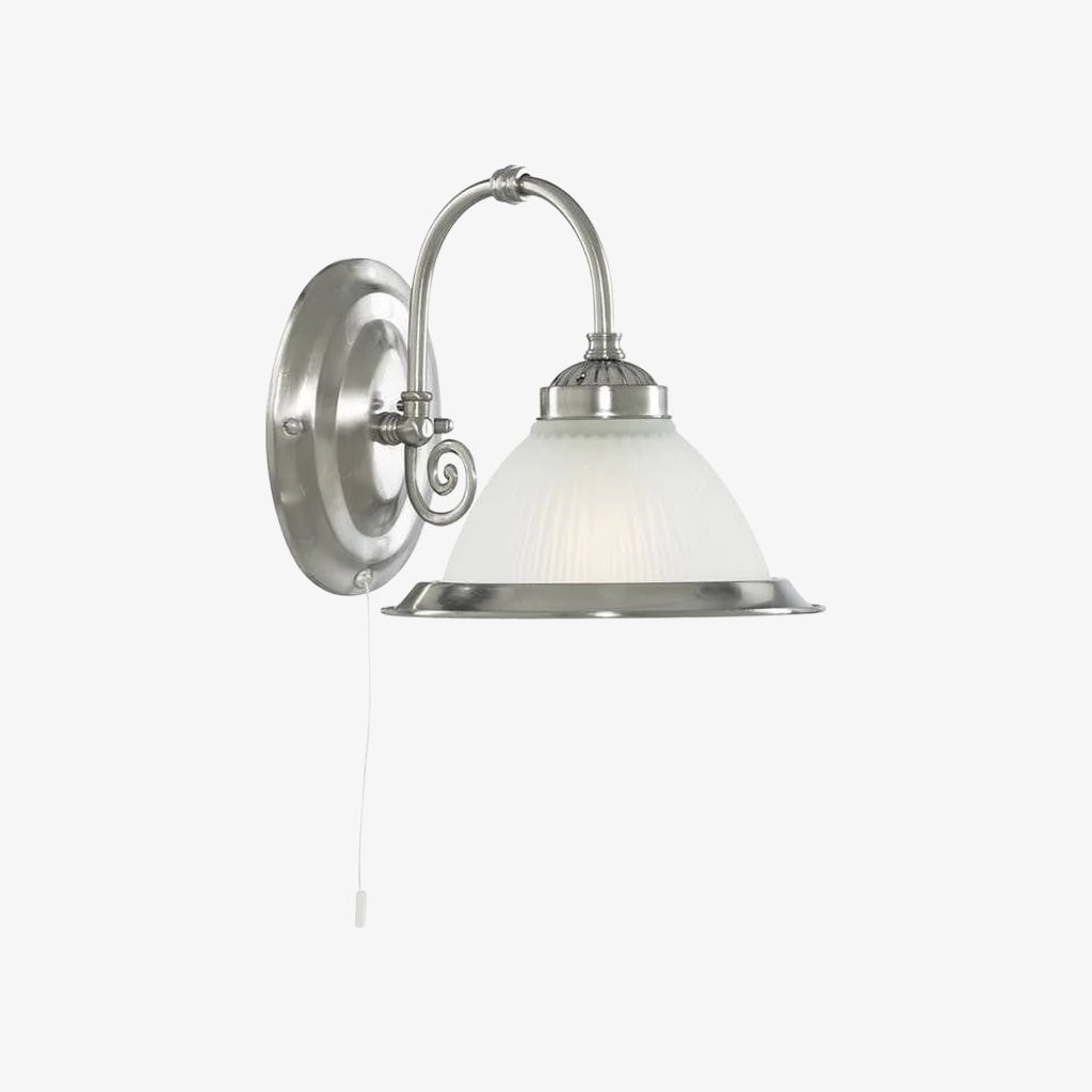 TF Vintora Ribbed Glass Wall Lamp - Industrial Bell Shape for Diner and Hallway K1975