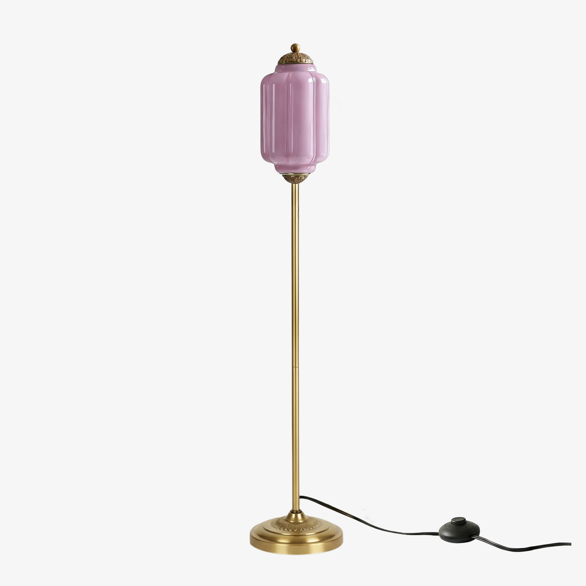 Eloise Handcrafted Retro Glass Floor Lamp - Lantern Form Floor Light for Reading Corners K2345