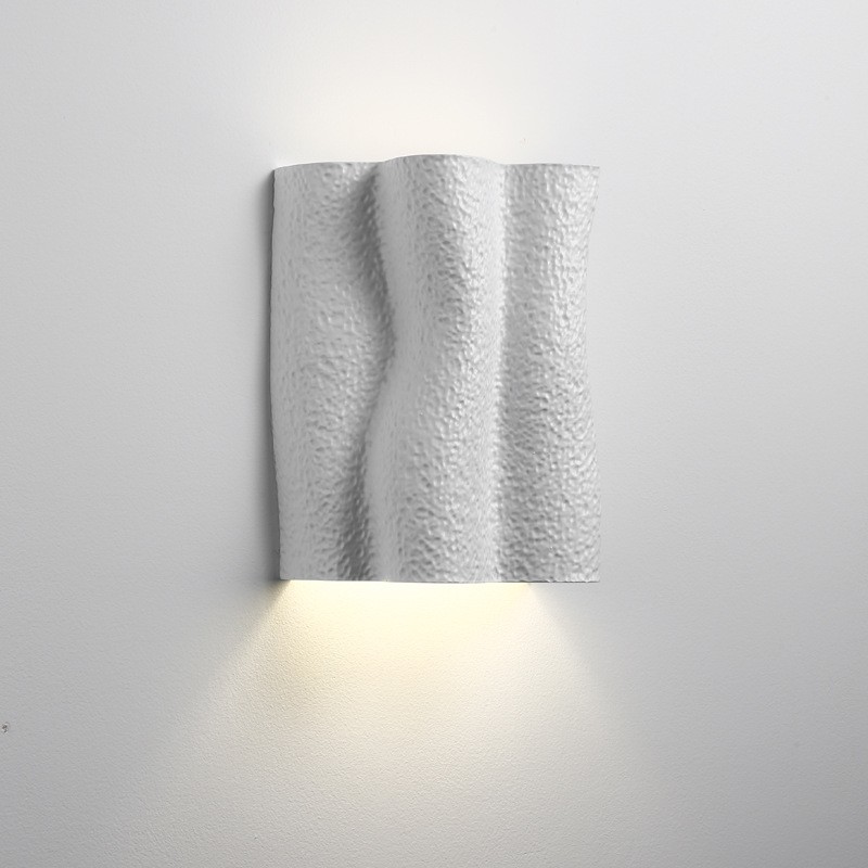 French Folded Resin Ribbed Wall Sconce For Hallway K178