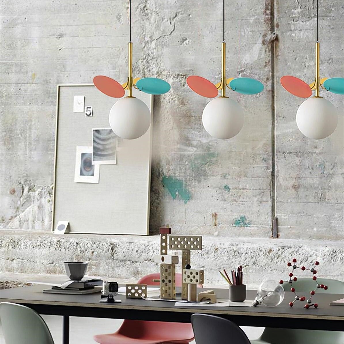 Multi Colored Leaf Glass Globe Pendant Light K152