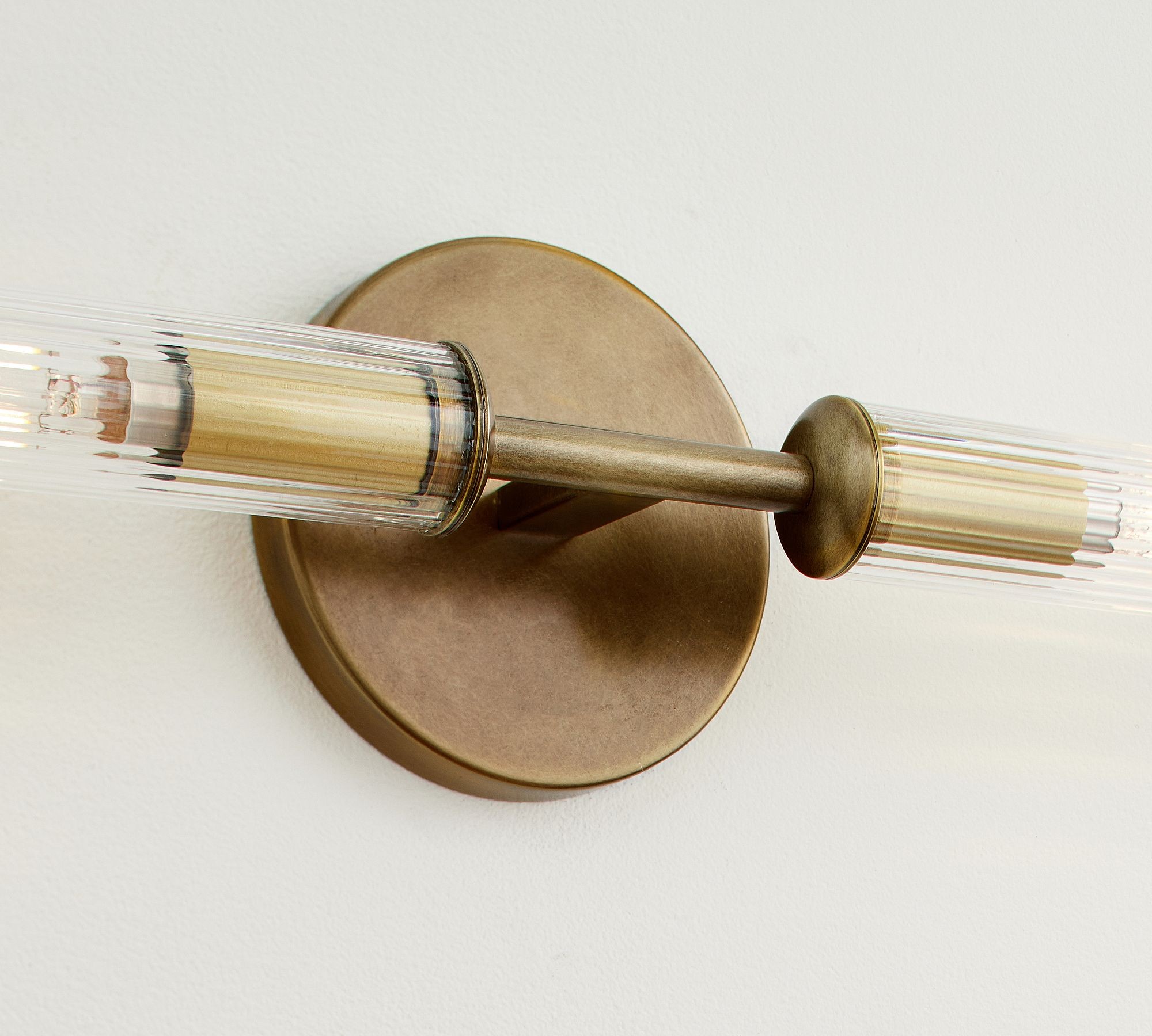 Bravira Ribbed Glass Tube Wall Sconce - Wall Light for Living Room and Hallway K1327