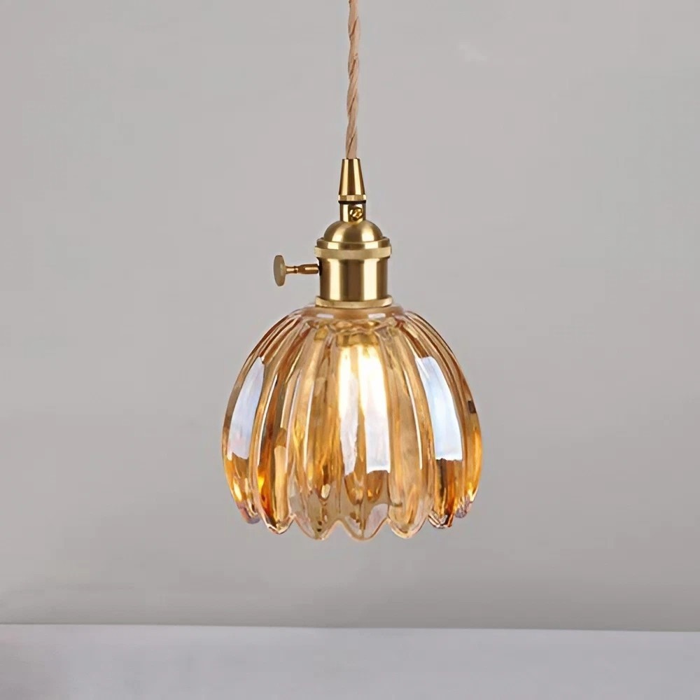 Vintage Glass Flower Pendant Light K18