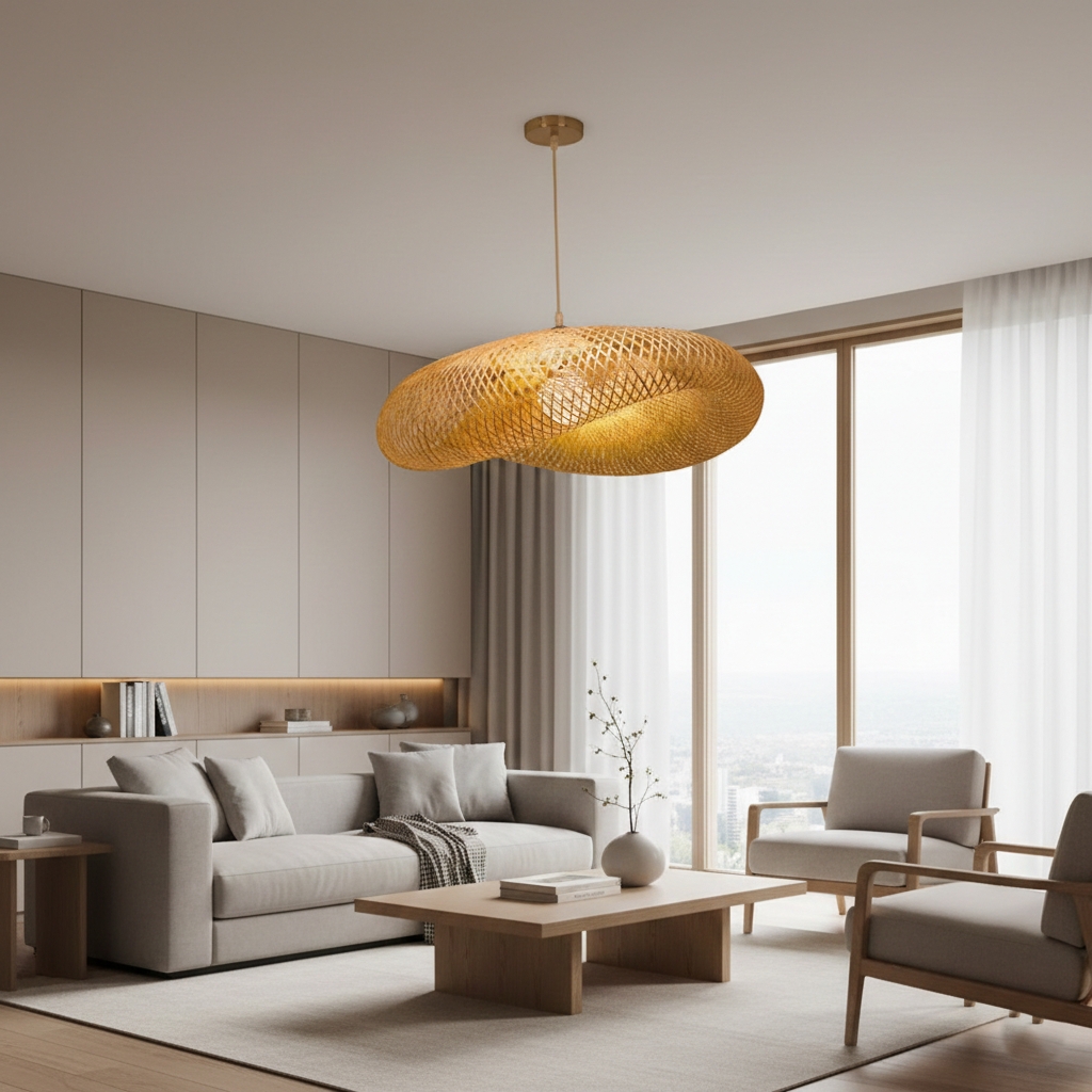 Aira Handwoven Natural Bamboo Pendant Light D773