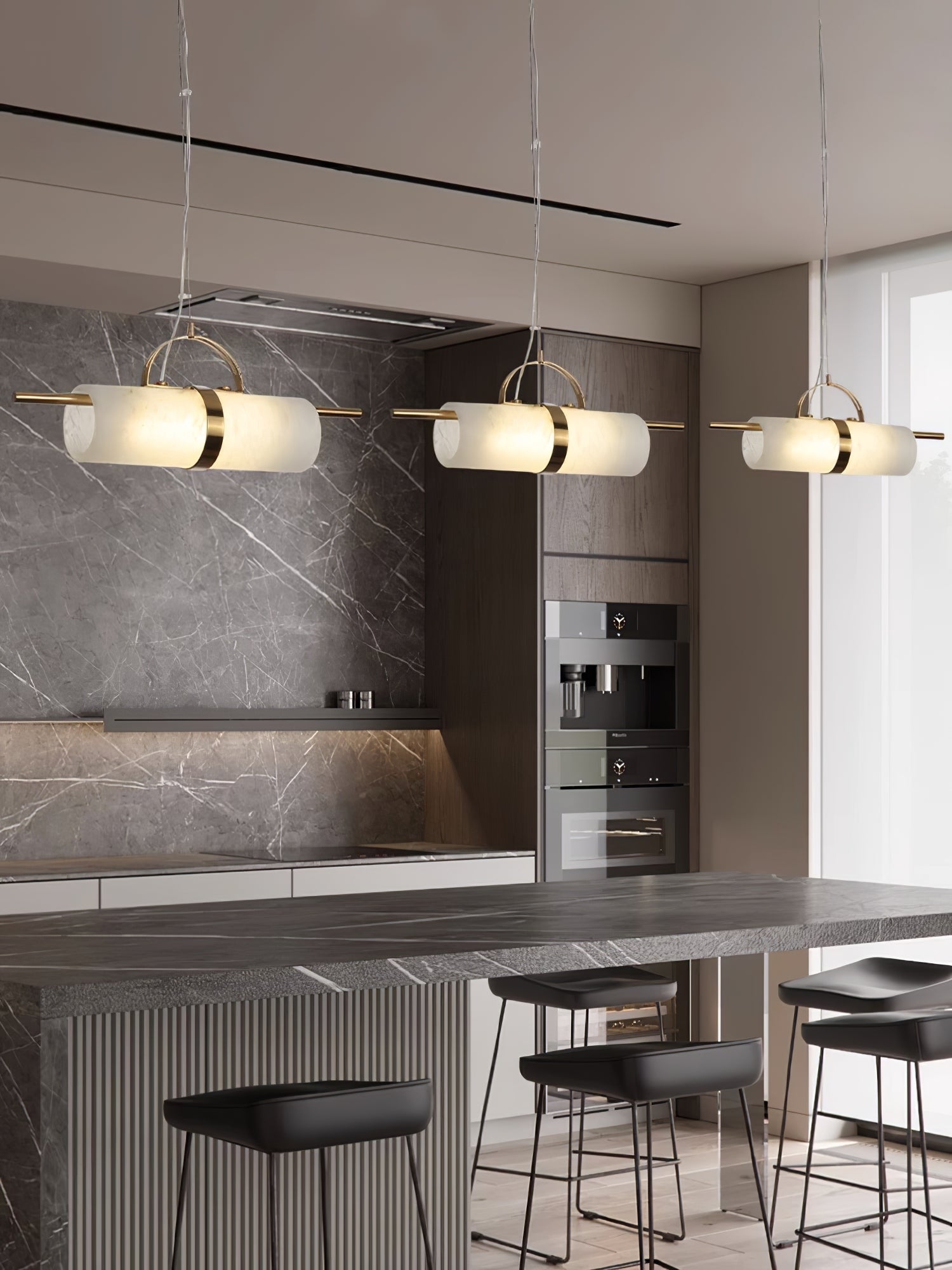 Mini Cylindrical Alabaster Pendant Light D421