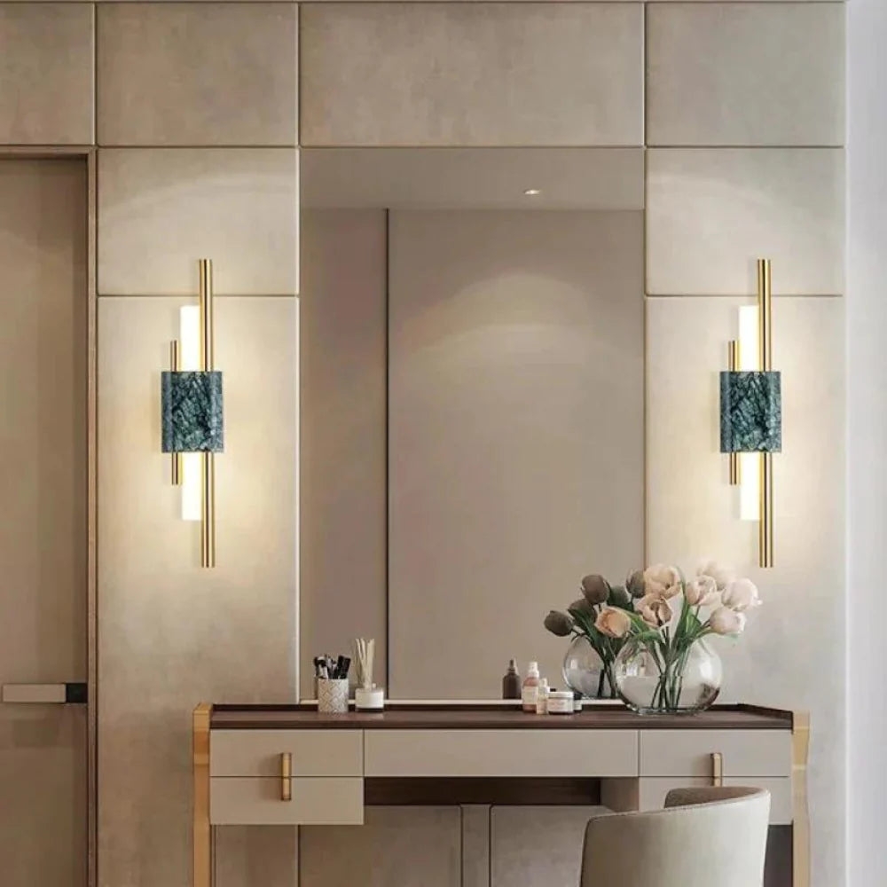 Refined Radiance Marble Accents Wall Light D787