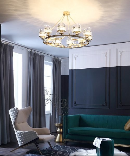 Brass/ Pure Crystal Chandelier