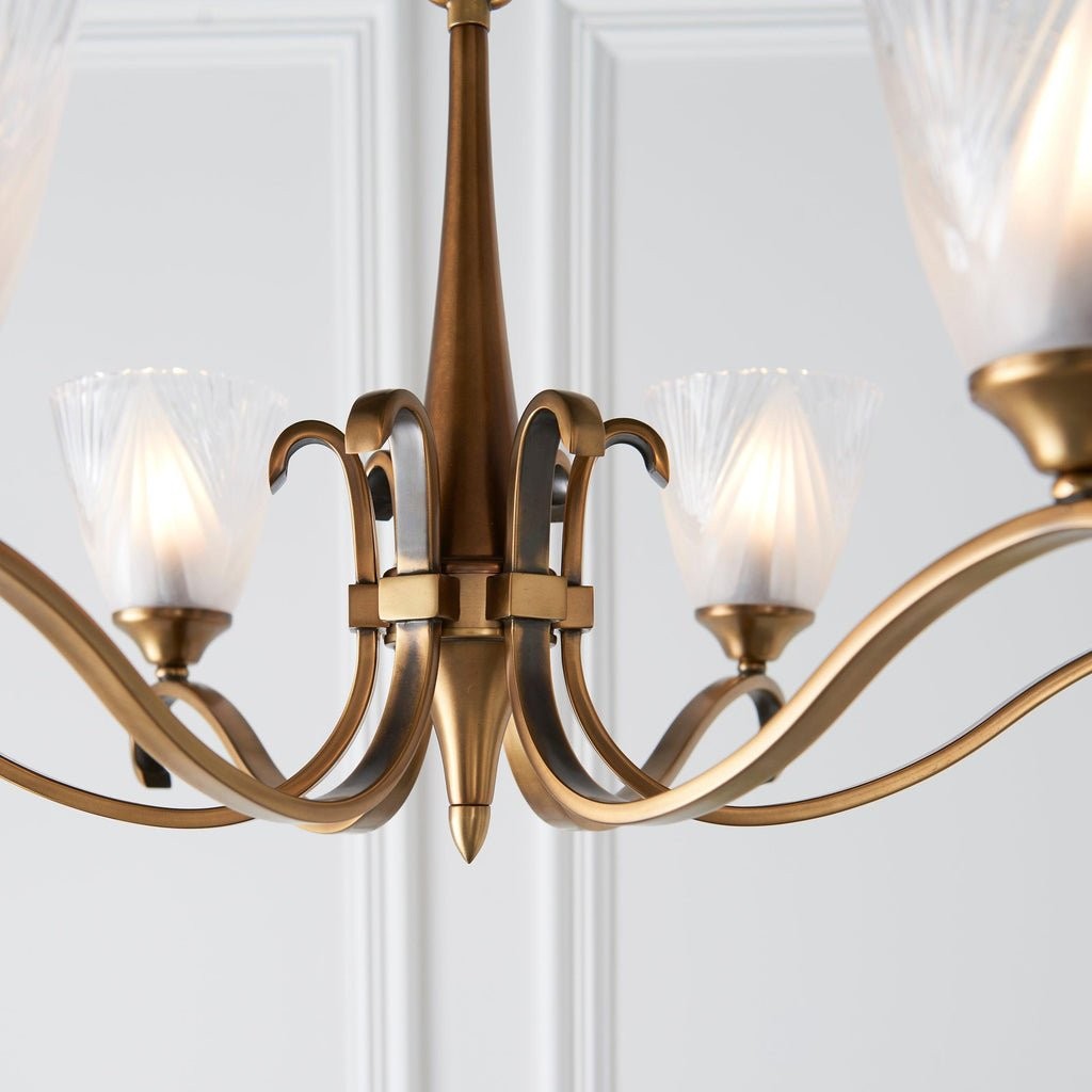 Lunetal Multi-Light Chandelier Crystal Accents Brass Finish - Modern Luxury for Dining Room K1895