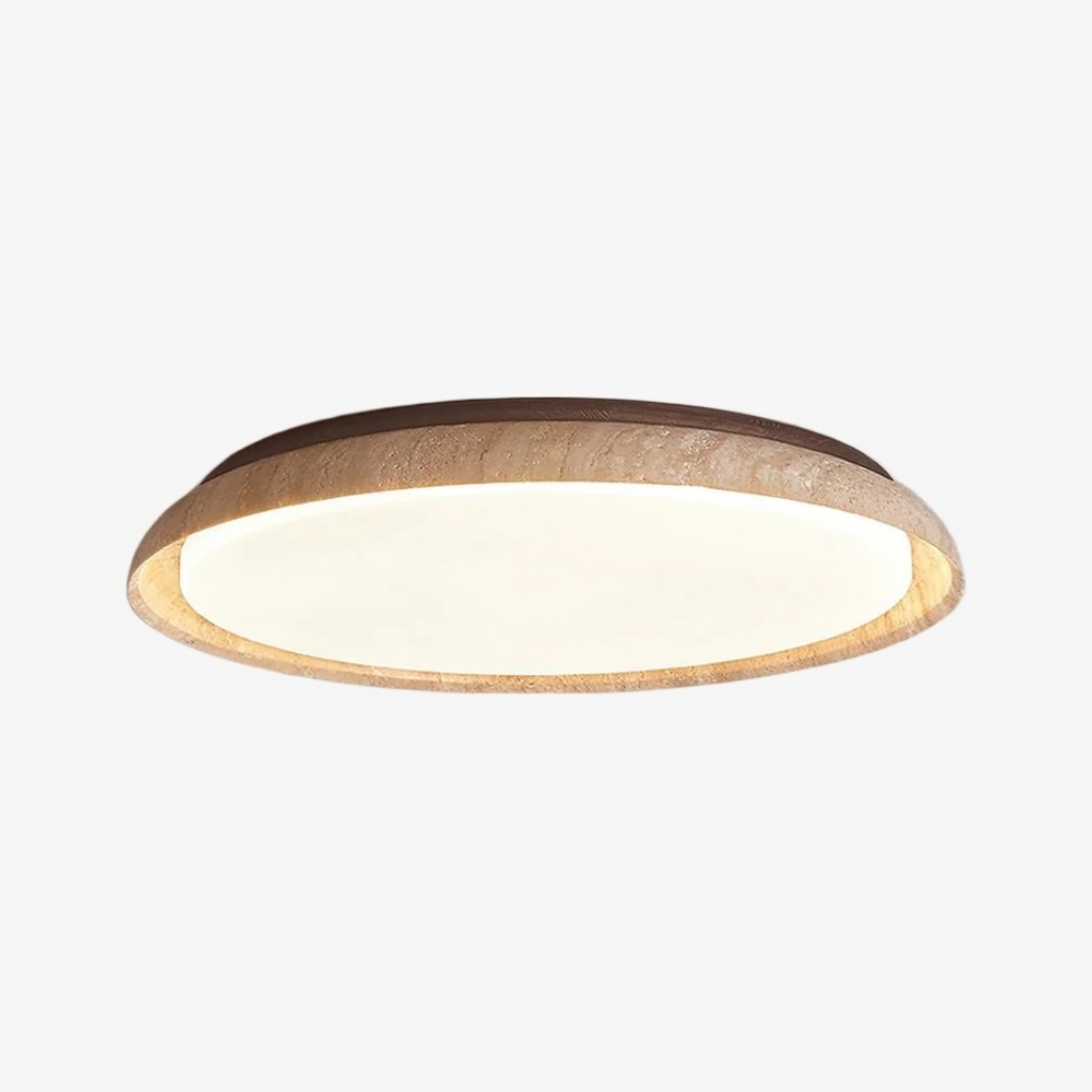 Torvella Round Ceiling Light Sculptural Disc Flush Mount - Modern Natural Bedroom Lighting K2296
