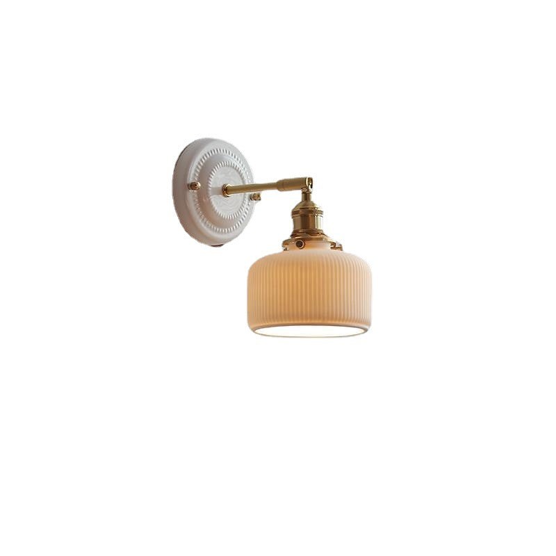 Vintage Japanese Ceramic Brass 1-Light Wall Sconce Lamp K1284