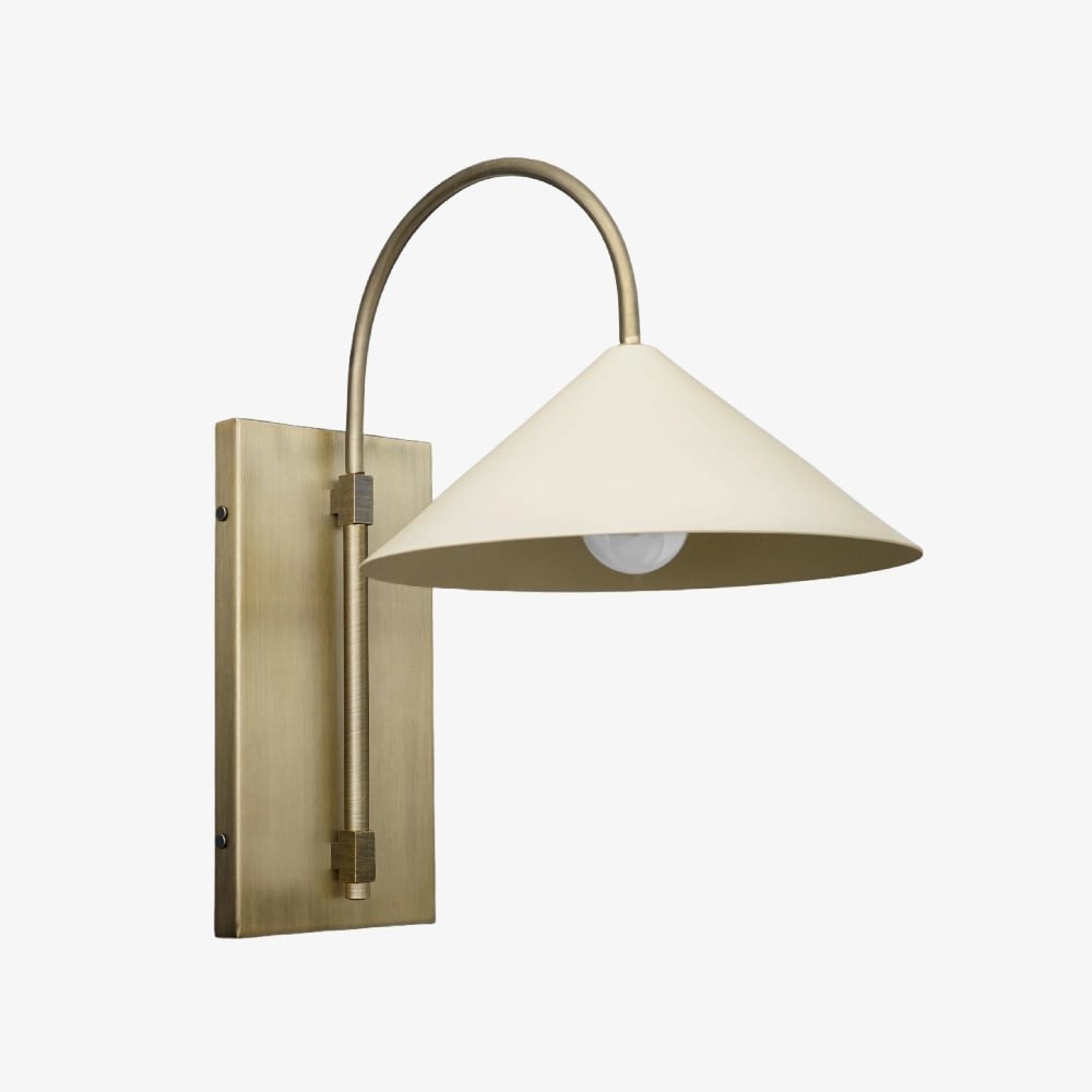 Conique Metal Minimalist Wall Sconce - Sculptural Brass Arch Light for Modern Interiors K1501