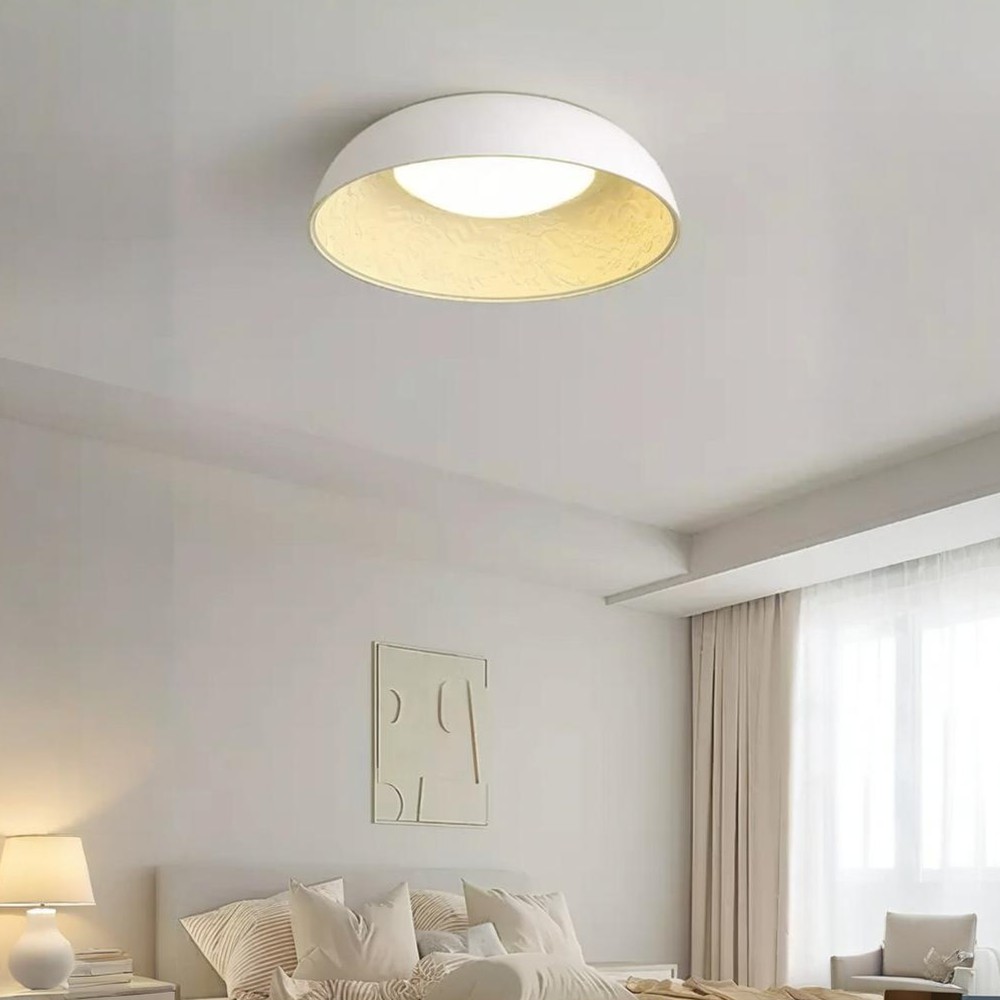 French Romantic Carved Round LED Ceiling Lamp K471