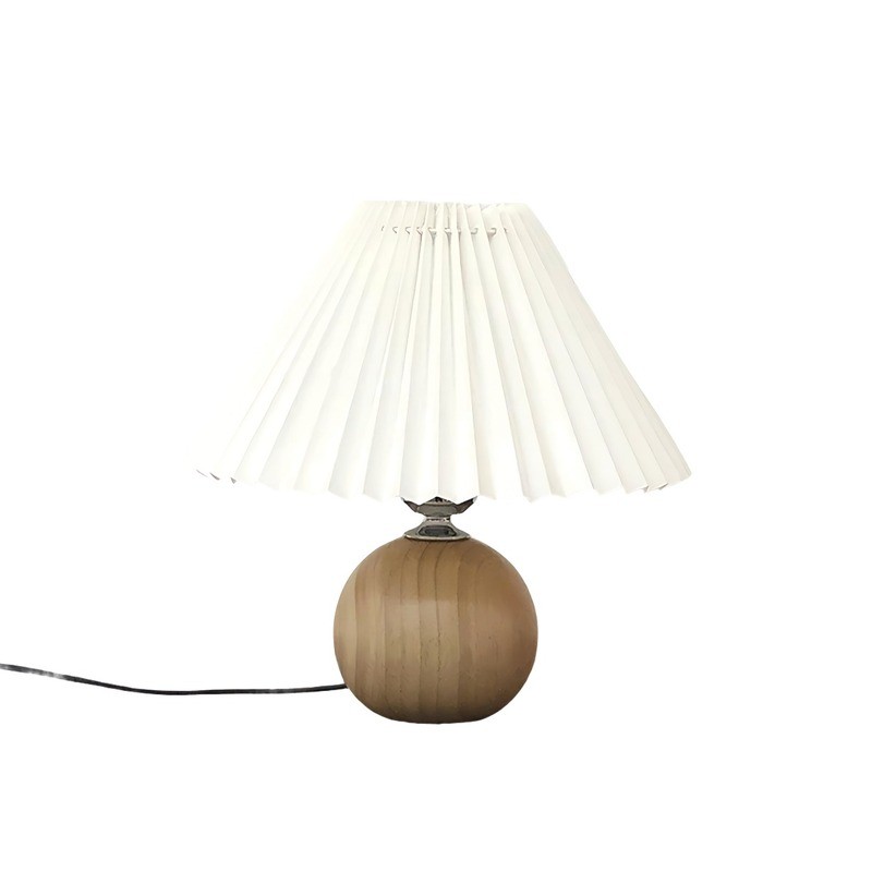Pleated Wooden Table Lamp For Living Room K09