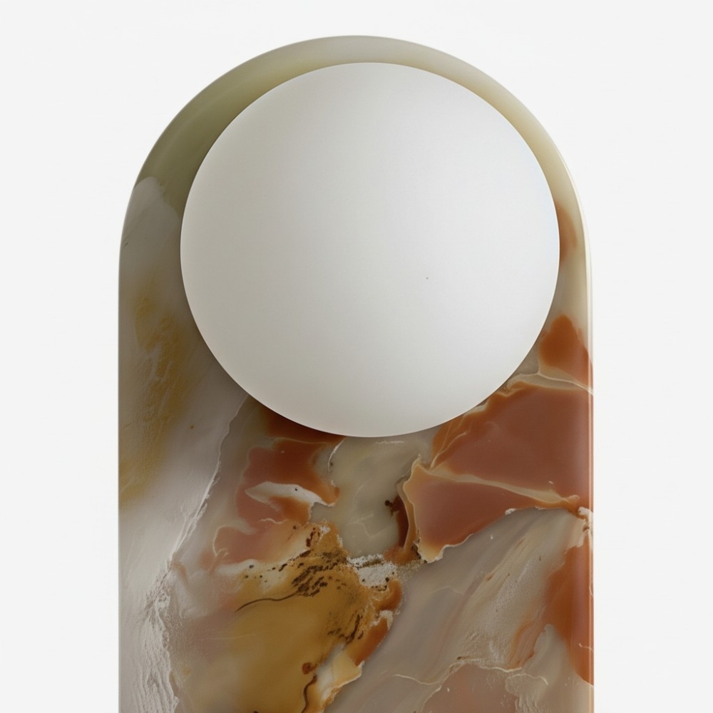 Vinbrea Stone Wall Lamp Organic Texture - Mid-Century Accent Light for Bedroom and Hallway K2402