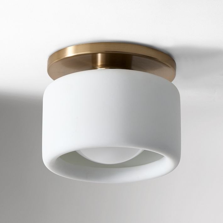 Cerova Modern Porcelain Flush Mount Ceiling Light– Elegant Ivory Shade K1373