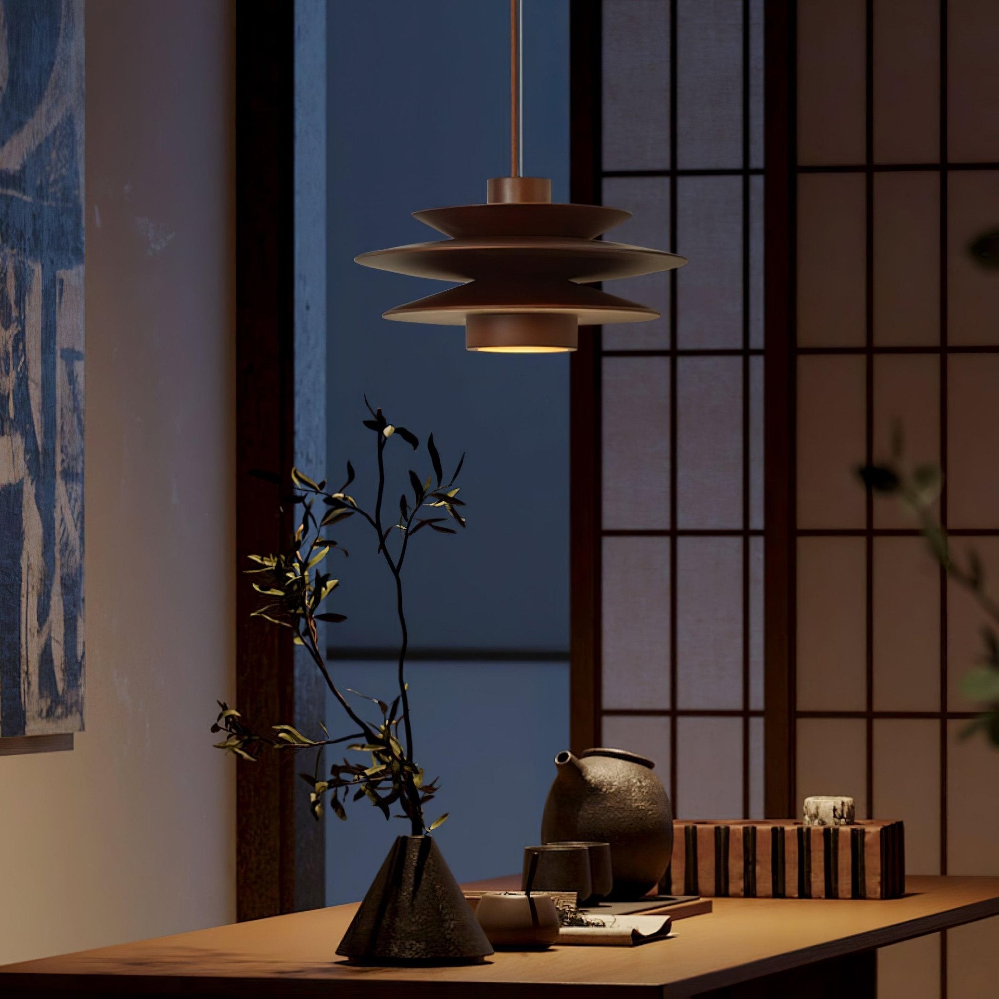 Multi Tiered Disc Pendant Lamp K299