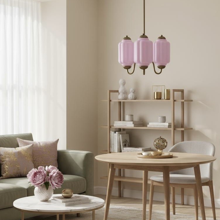 3 Lights Eloise Glass Chandelier for Living Room K947