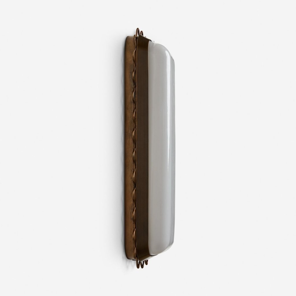 Glowvera Wall Sconce - Wavy Metal Frame Design Modern Glass-Shade Sconce for Hallway K1628