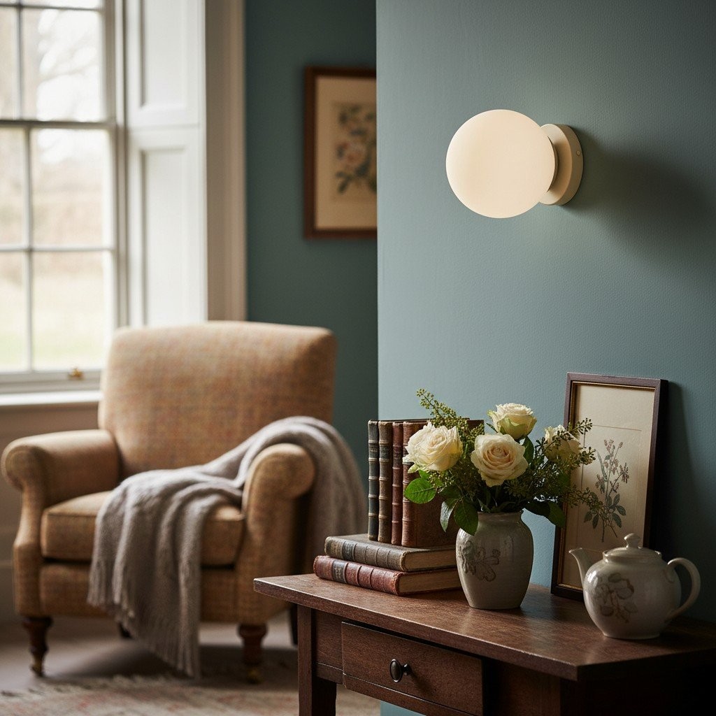 Glorica Modern Glass Globe Wall Sconce – Multi-Color Finish For Living Room & Bedroom K1516