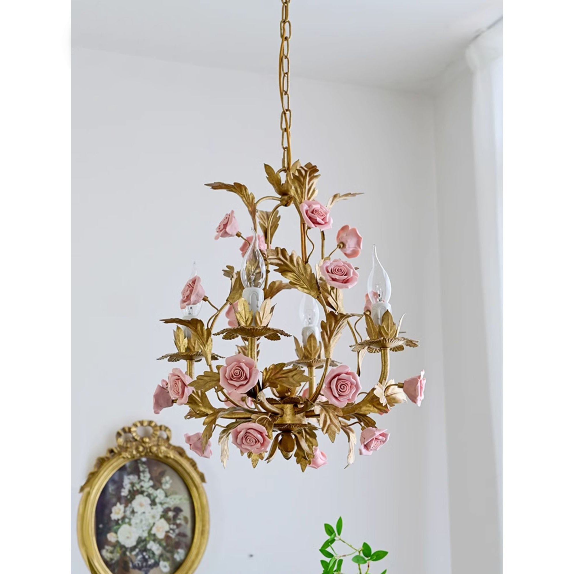 Ceramic Rose Chandelier D673