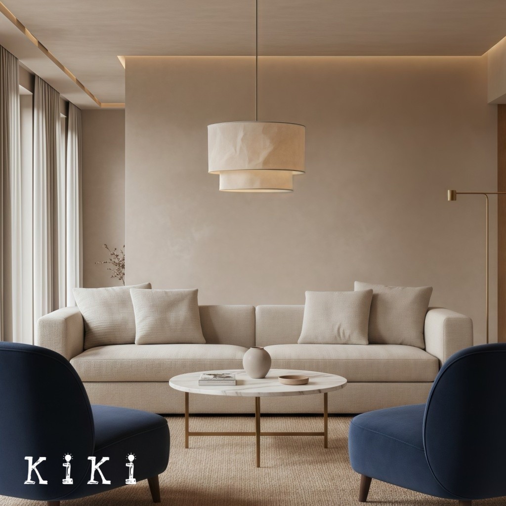 Aeroloom Crumpled Fabric Pendant Lamp - Minimalist Style Lighting for Bedroom and Living K2102