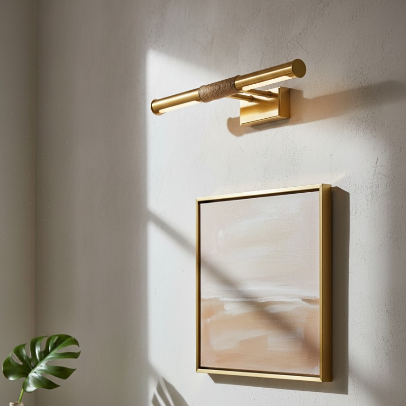 Aurix Picture Light - Slim Wrapped‑Center Bar Design Metal Finish Wall Lamp for Gallery & Hallway K2179