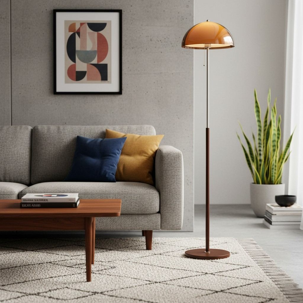 Afterglow Mid-Century Modern Floor Lamp - Ambient Light for Bedroom Settings K2156