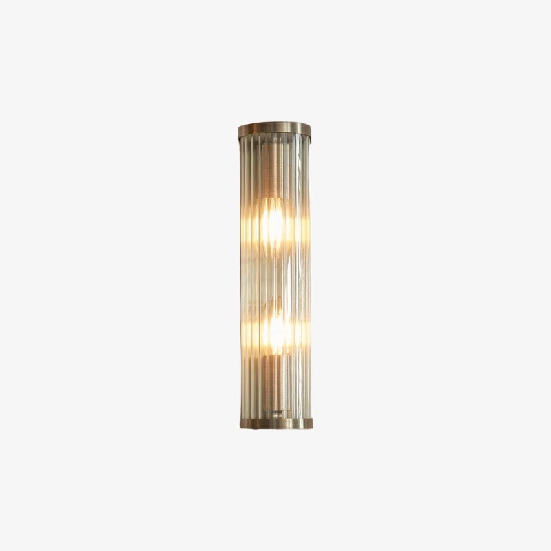 RibGlow Art Deco Ribbed Glass Wall Light - Vintage-Inspired Sconce for Living Room K1808