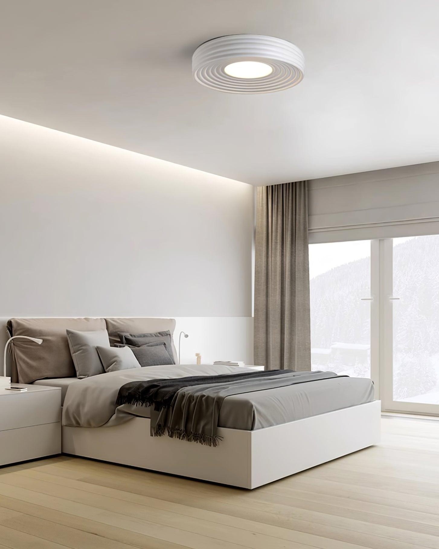Cream Ribbed Three-color Changing Ceiling Light K337