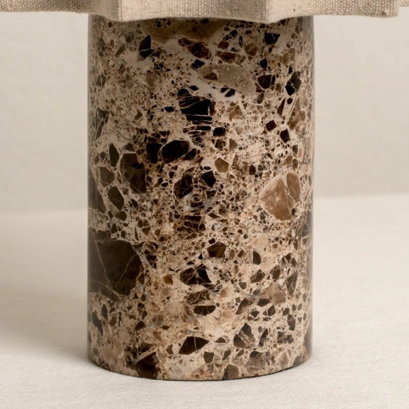 Cavilon Soft Ambient Table Lamp - Stylish Fan Shaped Shade with Marble Base K2053
