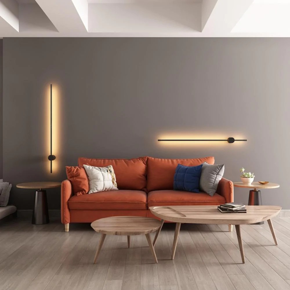 Nordic Architectural Style Linear LED Wall Lamp - Minimalist Light for Entryway or Living Room