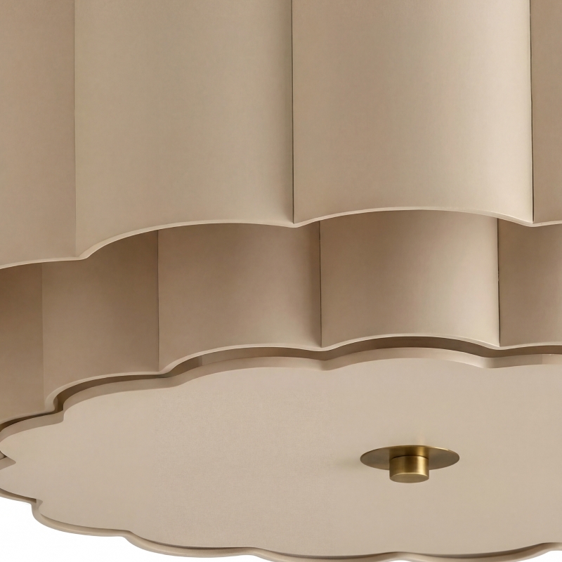 Velune Retro Fabric Flower Flush Mount - Vintage Style Ceiling Light for Dining and Hallways K2392