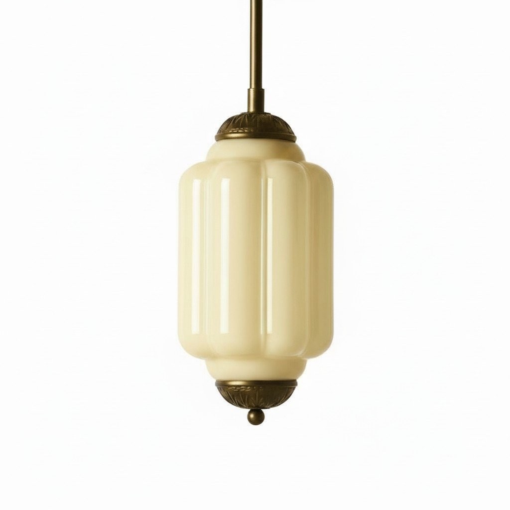 Eloise Classic Glass Pendant Light - Retro Glass and Metal Hanging Lamp for Kitchen Island Cafe K1475