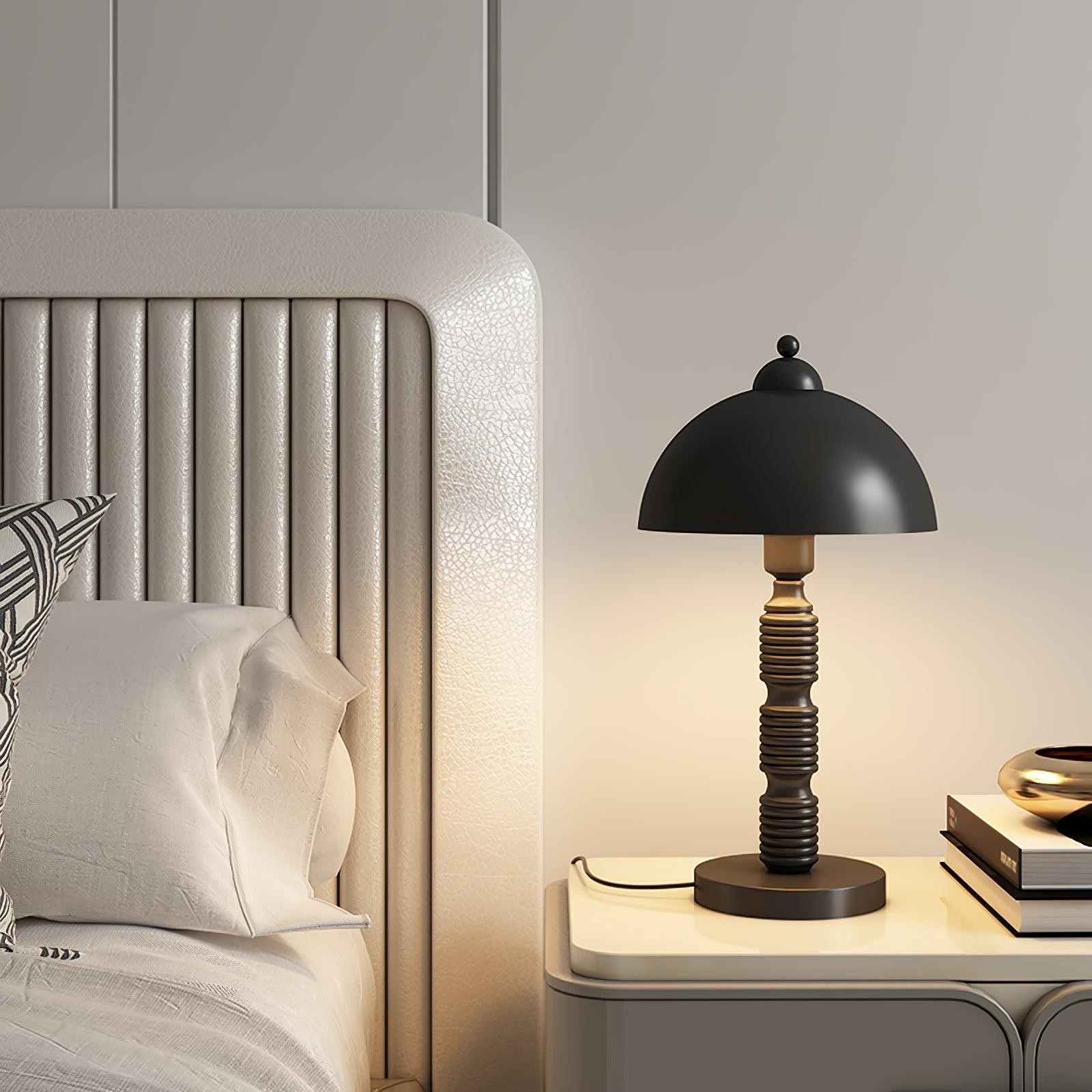Nordic Iron Round Shade Pleated Base Table Lamp K494