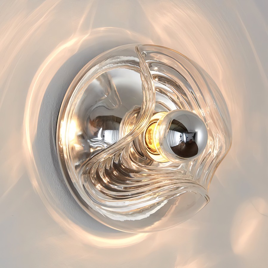 Bauhaus Stripe Glass Irregular Round Wall Light K186