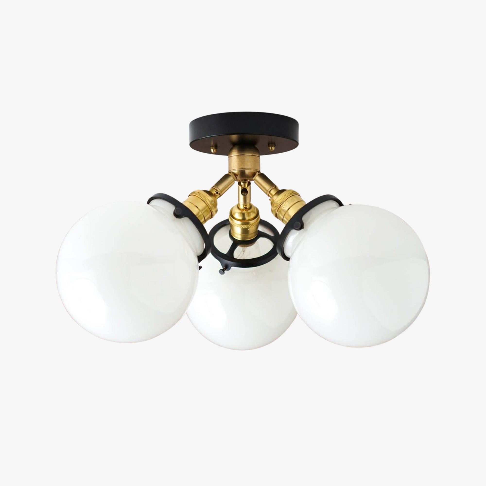 Glorica Glass Globe Light - Mid Century Semi Flush Ceiling Lamp K1517