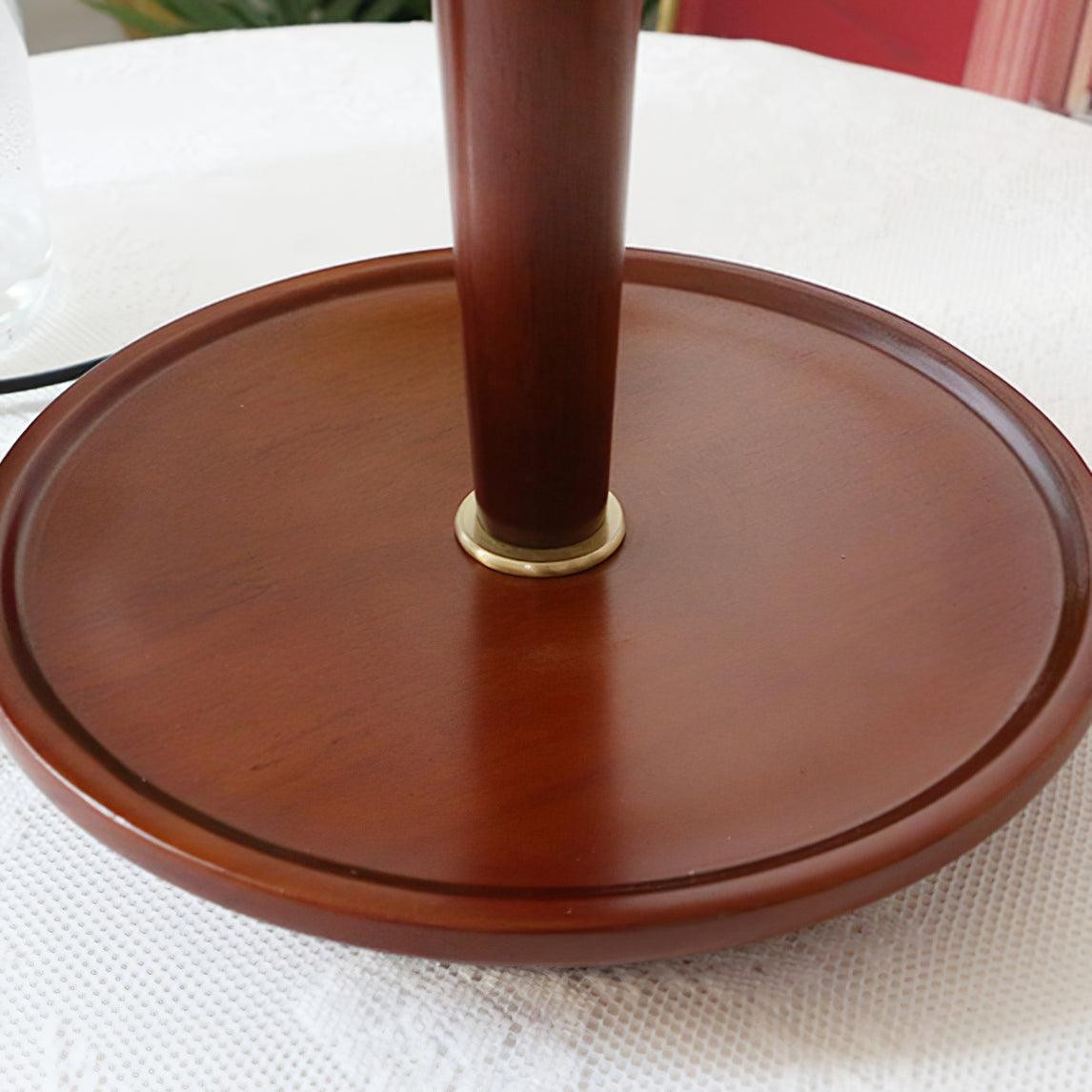 Nordic Retro Pleated Fabric Wooden Table Lamp For Bedroom K330