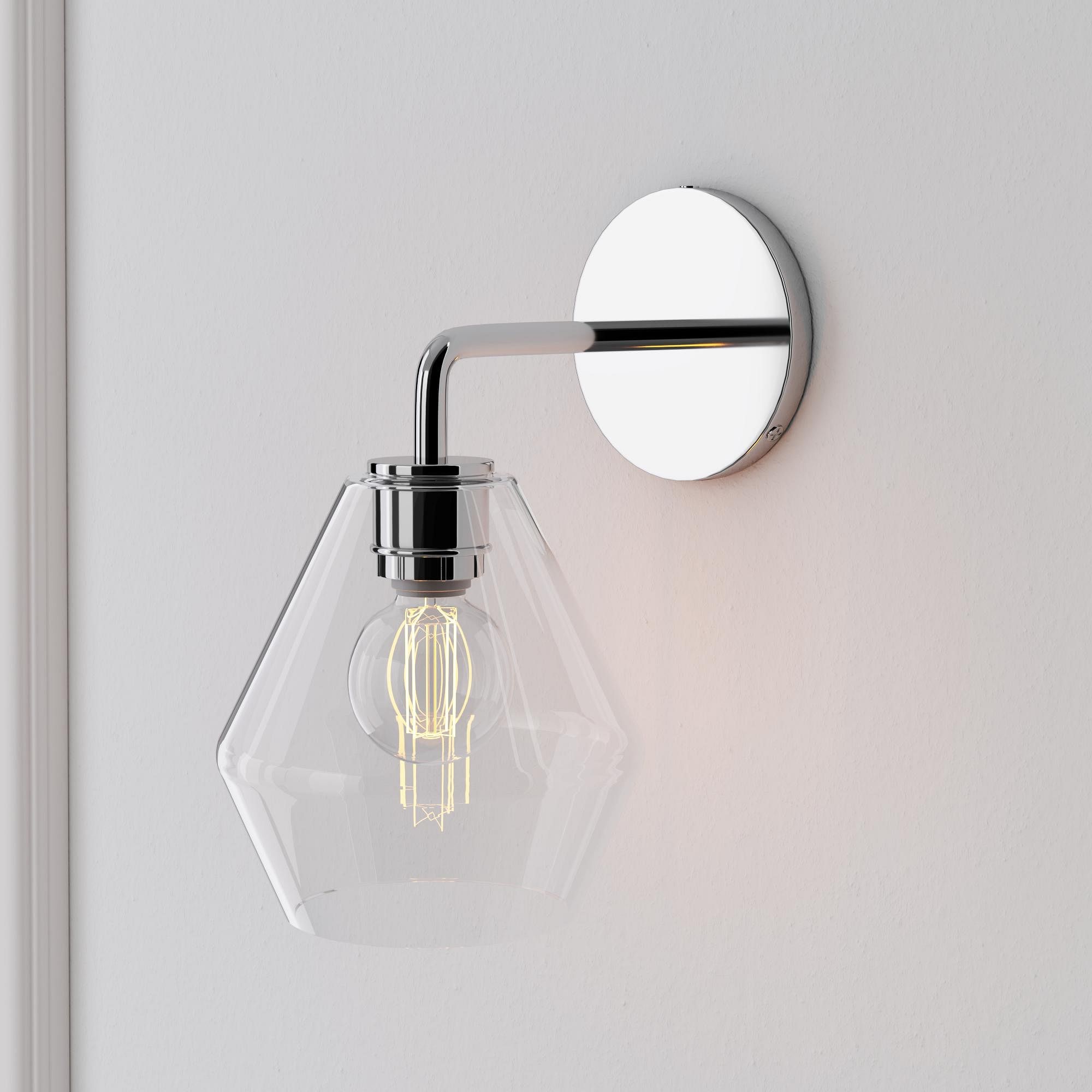 Merin Geometric Glass Wall Sconce - Minimalist Fixture for Bedroom K1402