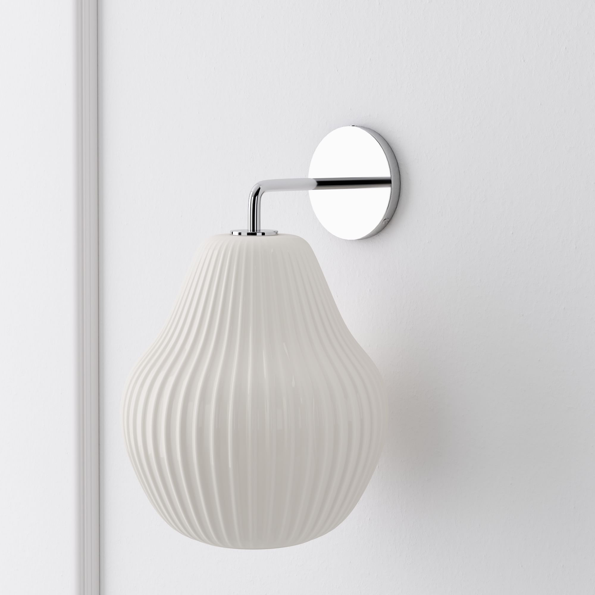 Rivrona Ribbed Glass Wall Sconce - Elegant Modern Lighting for Hallway & Bedroom K1387