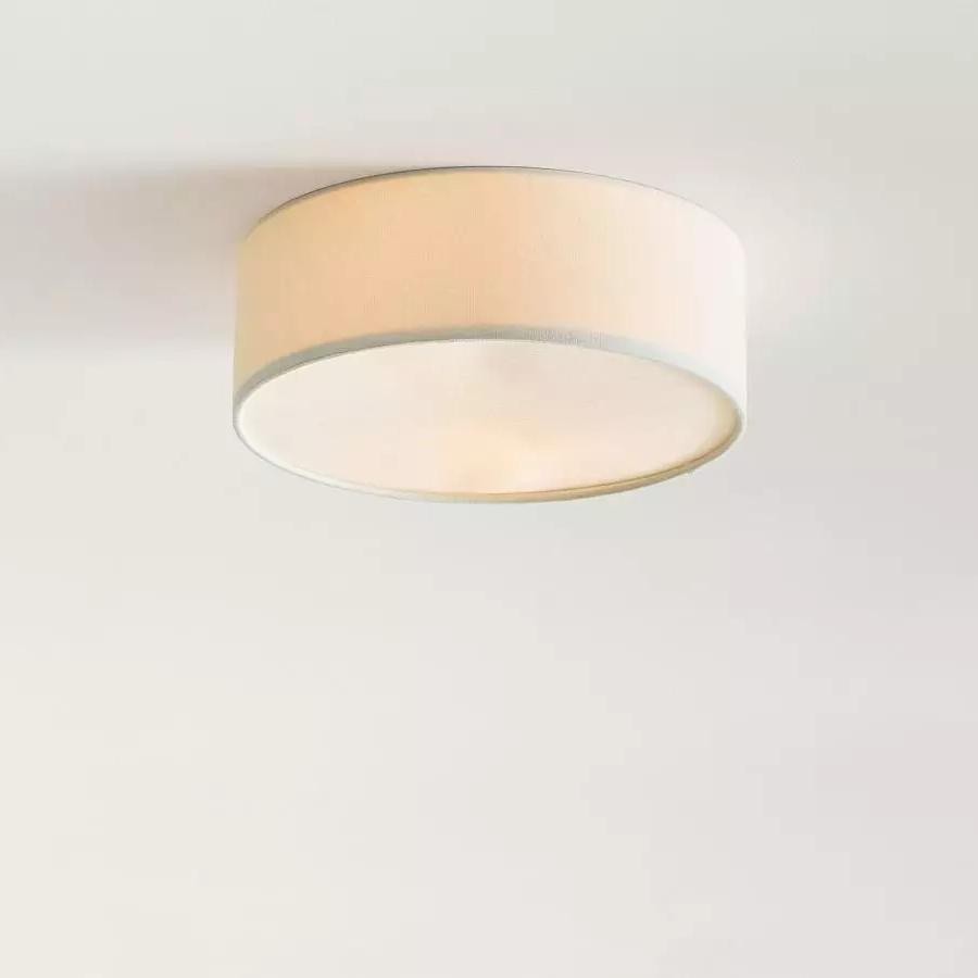 Dumora Elegant Linen Drum Flushmount – Modern Ceiling Light for Every Room K1289