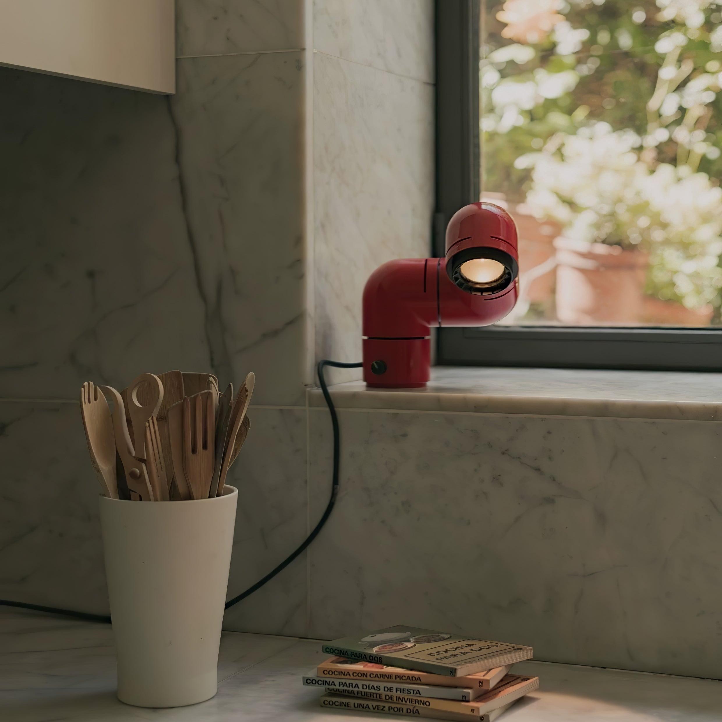 Red Tubular Table Lamp Suitable For Bedroom K686