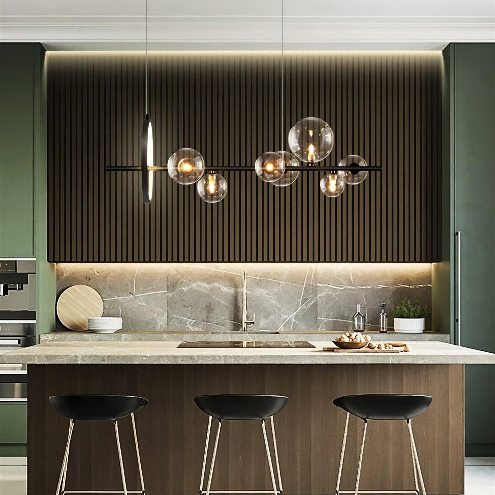 Linear Glass Globe Circle Island Pendant Lamp K124