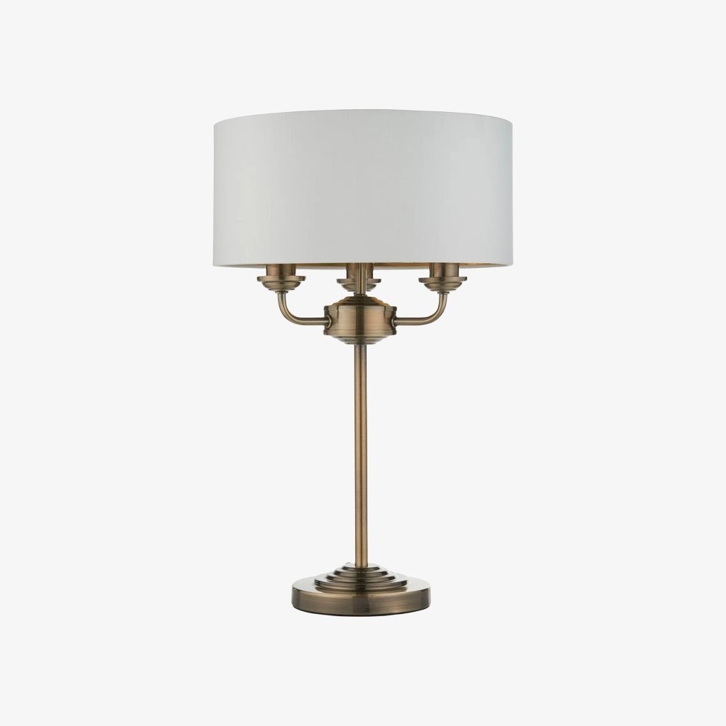 Tela 1‑Light and 3‑Light Table Lamp - Modern Linen & Metal for Living Room K1814